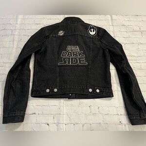 Star Wars Gap Black Jean Jacket sz SM w/ Added Custom Patches - Rare
